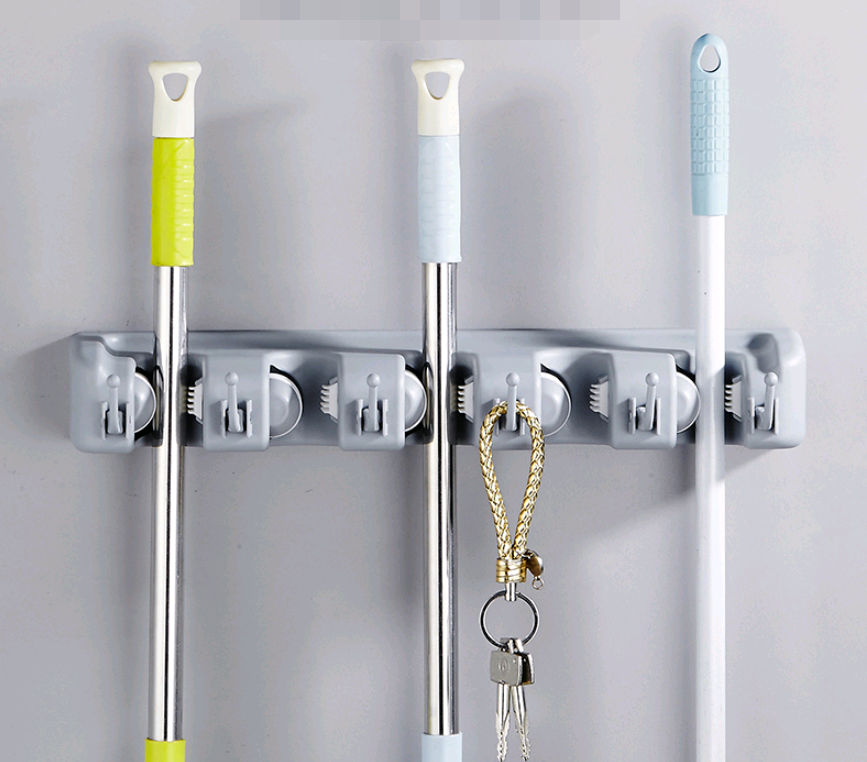 Multifunctional Mop Hook and Holder for Bathroom Door